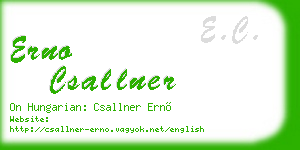 erno csallner business card